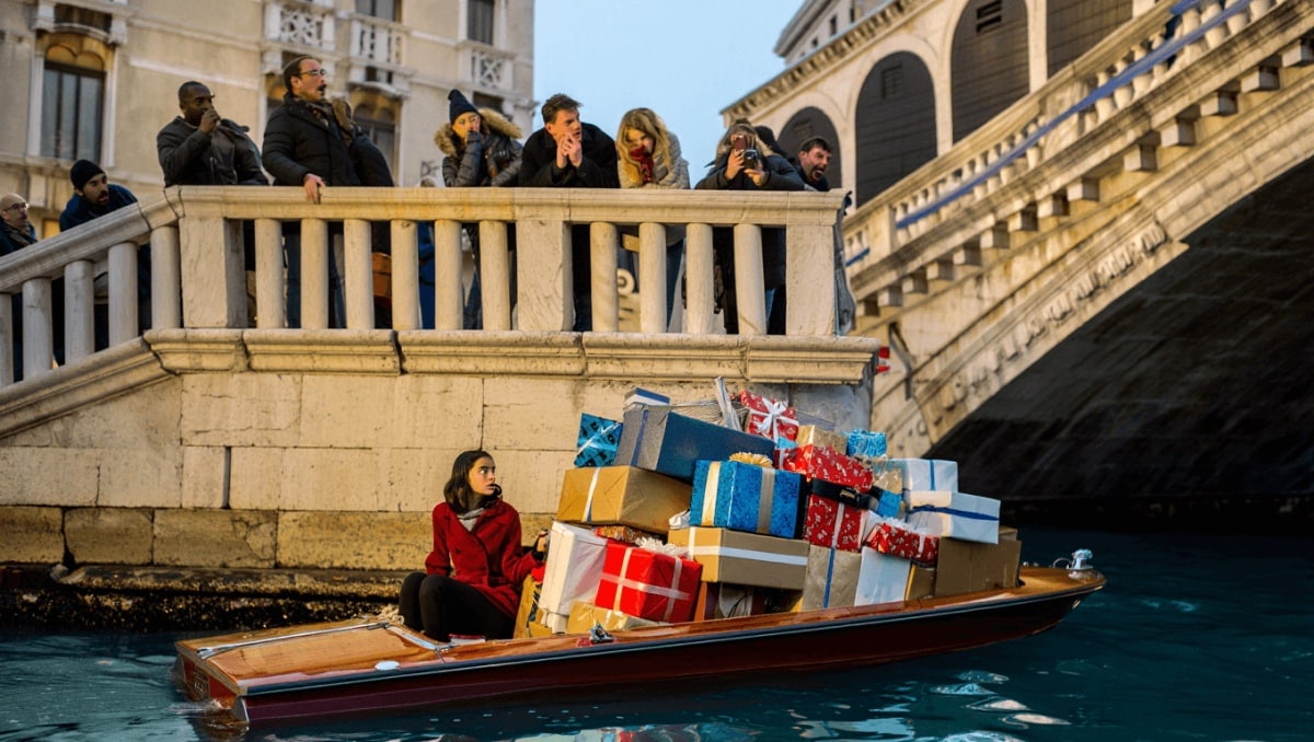A Venezia arriva il Grinch dei pacchi: schianto contro il ponte di Rialto