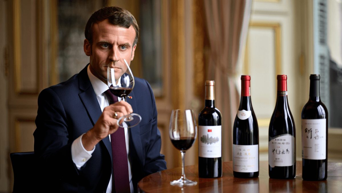 La passione di Macron per il vino cinese