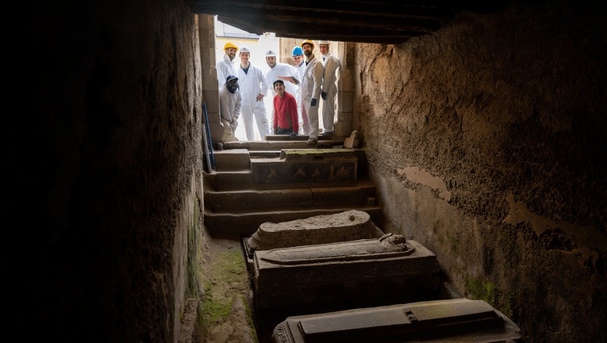 Archeologi seguono una scala dimenticata e scoprono una cripta sepolcrale di 400 anni