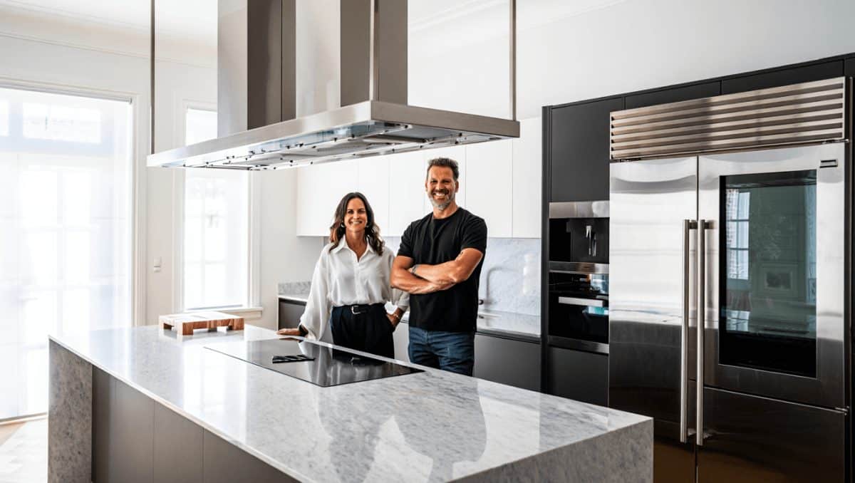 Veronica Peparini e Andreas Muller mostrano la nuova cucina: l'isola in marmo, la cappa ultra moderna, il frigo gigante